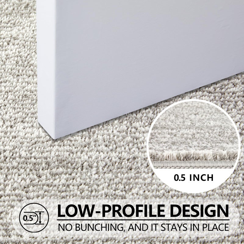 REFETONE Indoor Doormat, Front Door Mat 20"x32" Absorbent Rubber Backing Non Slip Back Door Mats, Washable Low-Profile Inside Floor Mat Door Rugs for Entryway, Resist Dirt Mud Mat for Dogs, Grey - Image 3